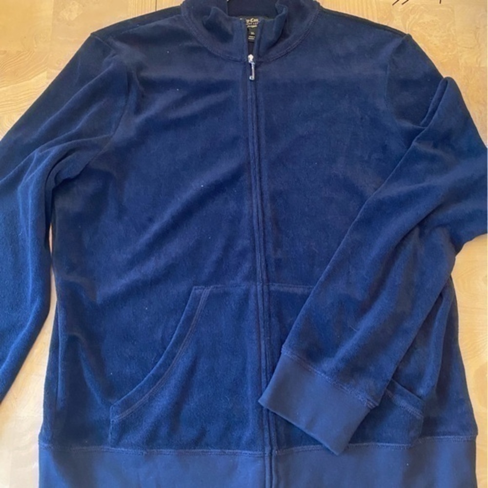 Juicy Couture navy terry cloth zip up